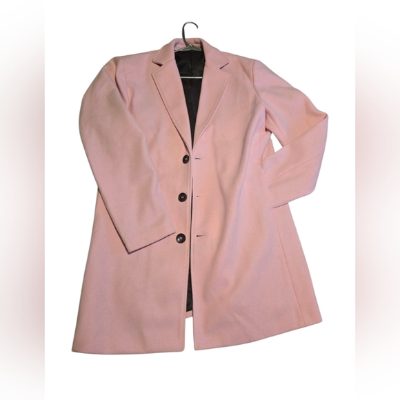 Men's Wool Blend Pea Coat Notched Collar Single Breasted Overcoat - Picture 2 of 6